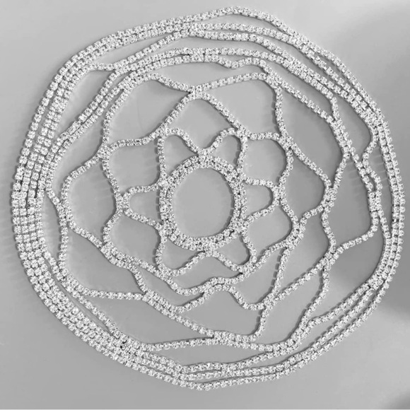 Rhinestone Special Occassion Wedding Head Piece Chain - Picture 6 of 7